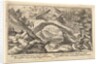 Aftermath of the Flood: human bodies strewn on dry land in the foreground, Noah's ark moor…, 1612 by Crispijn de Passe I
