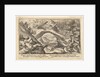 Aftermath of the Flood: human bodies strewn on dry land in the foreground, Noah's ark moor…, 1612 by Crispijn de Passe I