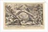 Aftermath of the Flood: human bodies strewn on dry land in the foreground, Noah's ark moor…, 1612 by Crispijn de Passe I