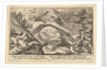 Aftermath of the Flood: human bodies strewn on dry land in the foreground, Noah's ark moor…, 1612 by Crispijn de Passe I