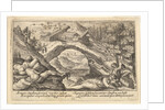 Aftermath of the Flood: human bodies strewn on dry land in the foreground, Noah's ark moor…, 1612 by Crispijn de Passe I