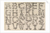 Ornamented Roman Majuscule Alphabet, ca. 1520 by Daniel Hopfer