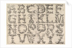 Ornamented Roman Majuscule Alphabet, ca. 1520 by Daniel Hopfer