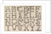 Ornamented Roman Majuscule Alphabet, ca. 1520 by Daniel Hopfer