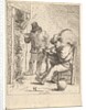 Two male peasants holding pipes before a fireplace, one seated with the pipe held…, After 1625-90 by Unknown