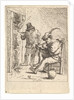 Two male peasants holding pipes before a fireplace, one seated with the pipe held…, After 1625-90 by Unknown
