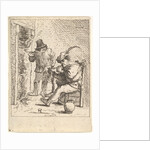 Two male peasants holding pipes before a fireplace, one seated with the pipe held…, After 1625-90 by Unknown