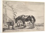 Horse Bound to a Feeding Trough by Dirck Stoop