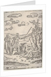 The forger standing by an anvil pulling a man in chains, from the series 'The var…, ca. 1540-1550 by Domenico Beccafumi