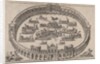 Naval engagement set inside a Roman arena, with the river Tiber and nymphs at lower lef…, 1577-85 by Etienne Duperac