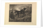 Cheval arabe au piquet, d'après Delacroix, 1857 by Felix Bracquemond