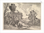 Satyr with Club and Seven Figures, from 'Bacchanals and Histories', 1744 by Francesco Fontebasso
