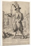 Giovanni Alto standing on the Quirinal Hill in Rome, with hi…, 1613 by Francesco Villamena