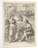 A monkey working a mortar and pestle, below Lorenzo Lippi writing his humorous …, ca. 1710-64 by Francesco Zuccarelli