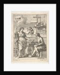 A monkey working a mortar and pestle, below Lorenzo Lippi writing his humorous …, ca. 1710-64 by Francesco Zuccarelli