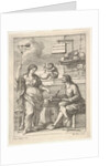 A monkey working a mortar and pestle, below Lorenzo Lippi writing his humorous …, ca. 1710-64 by Francesco Zuccarelli