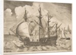 Armed Four-Master Putting Out to Sea from The Sailing Vessels, ca. 1555-56 by Frans Huys