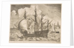 Armed Four-Master Putting Out to Sea from The Sailing Vessels, ca. 1555-56 by Frans Huys