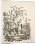 A Seated Chinese Man and a Woman Carrying a Fish, ca. 1742 by Gabriel Huquier