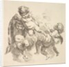 Three Children Among Clouds Carrying a Drapery, 1738-45 by Gabriel Huquier