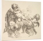Three Children Among Clouds Carrying a Drapery, 1738-45 by Gabriel Huquier