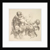 Three Children Among Clouds Carrying a Drapery, 1738-45 by Gabriel Huquier