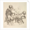 Three Children Among Clouds Carrying a Drapery, 1738-45 by Gabriel Huquier