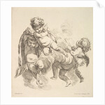 Three Children Among Clouds Carrying a Drapery, 1738-45 by Gabriel Huquier