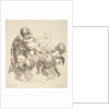 Three Children Among Clouds Carrying a Drapery, 1738-45 by Gabriel Huquier