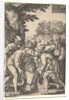 Joseph lowered into a well by his brothers, from the series 'The Story of Joseph', 1546 by Georg Pencz