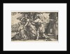 Abraham sending away Hagar and Ishmael: Abraham holds forth a vessel as Hagar and Ishm…, ca. 1543 by Georg Pencz