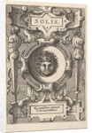 Bust of Sol surrounded by strapwork, from the series 'Deorum dearumque,' a set of images o…, 1573 by Gerard van Groeningen/Johannes van Doetecum I/Lucas van Doetecum