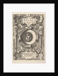 Bust of Sol surrounded by strapwork, from the series 'Deorum dearumque,' a set of images o…, 1573 by Gerard van Groeningen/Johannes van Doetecum I/Lucas van Doetecum