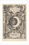 Bust of Sol surrounded by strapwork, from the series 'Deorum dearumque,' a set of images o…, 1573 by Gerard van Groeningen/Johannes van Doetecum I/Lucas van Doetecum