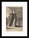 Arithmetic: a young woman standing at a table, holding a sheet with inscribed numbers i…, 1633-35 by Gilles Rousselet