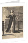 Arithmetic: a young woman standing at a table, holding a sheet with inscribed numbers i…, 1633-35 by Gilles Rousselet