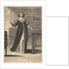 Arithmetic: a young woman standing at a table, holding a sheet with inscribed numbers i…, 1633-35 by Gilles Rousselet
