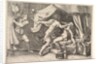 Tarquin attacking Lucretia, a servant at left witnessing the scene, ca. 1540 by Giorgio Ghisi