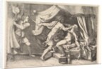 Tarquin attacking Lucretia, a servant at left witnessing the scene, ca. 1540 by Giorgio Ghisi