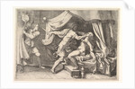 Tarquin attacking Lucretia, a servant at left witnessing the scene, ca. 1540 by Giorgio Ghisi