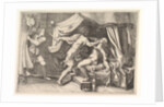 Tarquin attacking Lucretia, a servant at left witnessing the scene, ca. 1540 by Giorgio Ghisi
