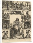 The Virgin of Sorrows; an image of the Virgin Mary surrounded by nine vignettes depict…, ca. 1575 by Giorgio Ghisi