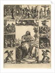 The Virgin of Sorrows; an image of the Virgin Mary surrounded by nine vignettes depict…, ca. 1575 by Giorgio Ghisi