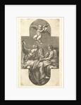 Three Muses and a Putto with Cymbals, a cruciform composition, from a series of eight com…, 1560s by Giorgio Ghisi