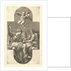 Three Muses and a Putto with Cymbals, a cruciform composition, from a series of eight com…, 1560s by Giorgio Ghisi