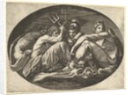 Pluto, Neptune, Minerva and Apollo, from a series of eight compositions after Francesco P…, 1560s by Giorgio Ghisi