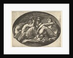 Pluto, Neptune, Minerva and Apollo, from a series of eight compositions after Francesco P…, 1560s by Giorgio Ghisi