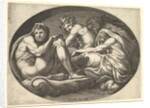 Hercules, Bacchus, Pan, and Saturn, from a series of eight compositions after Francesco P…, 1560s by Giorgio Ghisi
