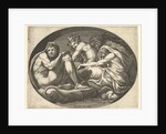 Hercules, Bacchus, Pan, and Saturn, from a series of eight compositions after Francesco P…, 1560s by Giorgio Ghisi