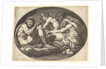 Hercules, Bacchus, Pan, and Saturn, from a series of eight compositions after Francesco P…, 1560s by Giorgio Ghisi